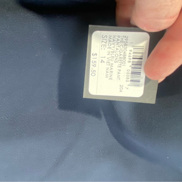 Club Monaco NavyBlue Slim Fit High Rise Stretch The Cigarette Pant Career NWT 12 - Picture 10 of 15